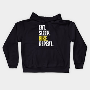 Eat Sleep Bike Repeat, Funny Cycling Saying, Bicyclist Humor Kids Hoodie